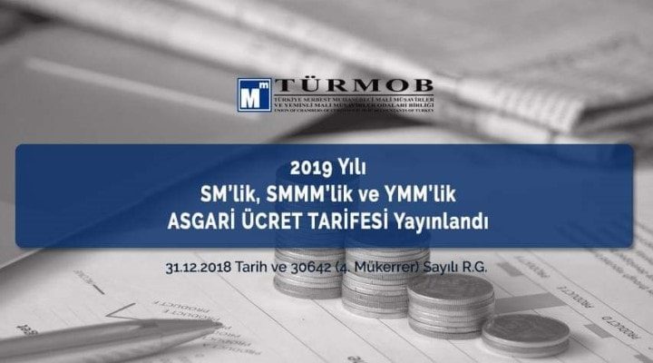 2019 Yılı SMMM ve YMM Ücret Tarifesi Resmi Gazetede Yayımlandı