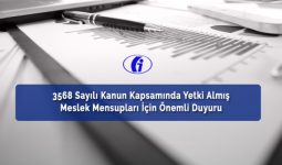 Meslek Mensupları İçin Önemli Duyuru