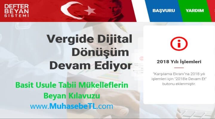 Basit Usule Tabii Mükelleflerin Beyan Kılavuzu