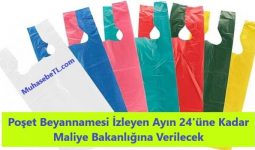 Poşet Beyannamesi İzleyen Ayın 24'üne Kadar Maliye Bakanlığına Verilecek