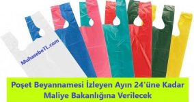 Poşet Beyannamesi İzleyen Ayın 24'üne Kadar Maliye Bakanlığına Verilecek