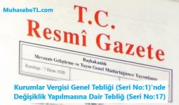 Kurumlar Vergisi Genel Tebliği (Seri No:1)'nde Değişiklik Yapılmasına Dair Tebliğ (Seri No:17)