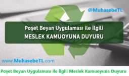 Poşet Beyan Uygulaması ile İlgili Meslek Kamuoyuna Duyuru