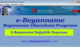 E-Beyanname Değişiklik Duyurusu