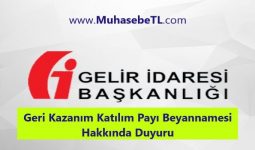 Geri Kazanım Katılım Payı Beyannamesi Hakkında Duyuru