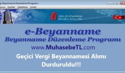 Geçici Vergi Beyannamesi Alımı Durduruldu