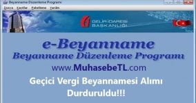 Geçici Vergi Beyannamesi Alımı Durduruldu