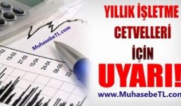 Yıllık İşletme Cetveli Duyurusu