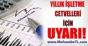 Yıllık İşletme Cetveli Duyurusu