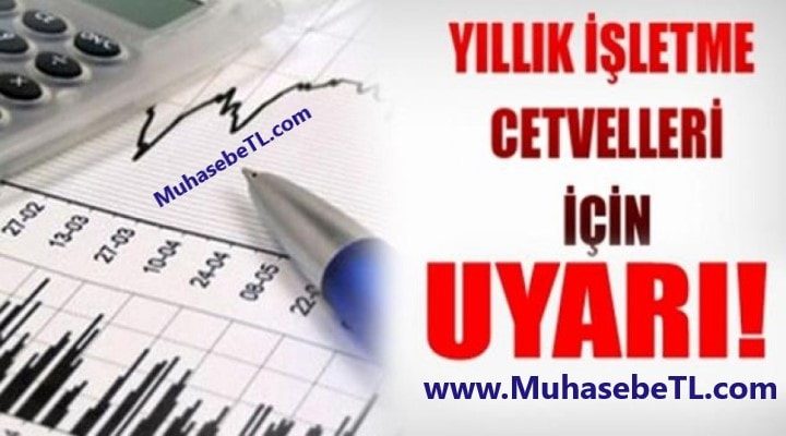 Yıllık İşletme Cetveli Duyurusu