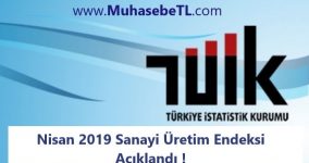 Nisan 2019 Sanayi Üretim Endeksi