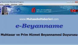 Muhtasar ve Prim Hizmet Beyannamesi Duyurusu
