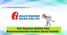 Geri Kazanım Katılım Payı Beyannamelerinin Verilme Süresi Uzatıldı