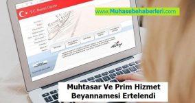Muhtasar Ve Prim Hizmet Beyannamesi Ertelendi