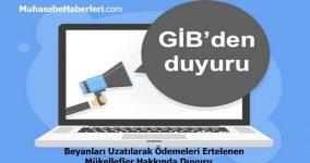 Beyanları Uzatılarak Ödemeleri Ertelenen Mükellefler Hakkında Duyuru