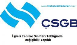 İşyeri Tehlike Sınıfları Tebliğinde Değişiklik Yapıldı