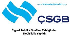 İşyeri Tehlike Sınıfları Tebliğinde Değişiklik Yapıldı