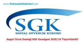 Asgari Ücret Desteği SGK Genelgesi 2020-10